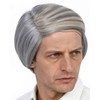 Grey Comb Over Wig Mens Bald Wig with Side Hair