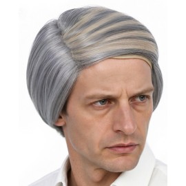 Grey Comb Over Wig Mens Bald Wig with Side Hair Silver Balding Wigs
