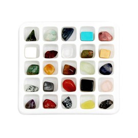 STOBOK Rock Science Collection Kit - Gemstones and Minerals | Includes Collection Box | Geology Science Educational Toy Desk Decorations for Adults Children (14 x 13 x 2.5 cm)