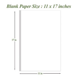 (3-Pack) 11" x 17" Printer Paper - 45Sheets/90Pages Blank Papers, DIY Template Printing in Office/Home/School, Ledger 100gsm Recycled Paper