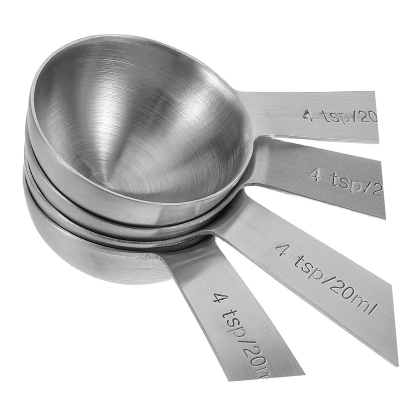 GLEAVI 4pcs Measuring Spoons: Stainless Steel 20ml/4 TSP Measuring Spoon