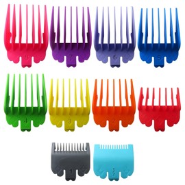 WELURE 10Pcs Hair Clipper Guards Cutting Combs for Limural K11S/NovahH CL-001/Surker K7S/K9C/K9S - Multiple Colors