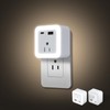 JackonLux Night Lights Plug Into Wall 2 Pack Rechargeable Battery