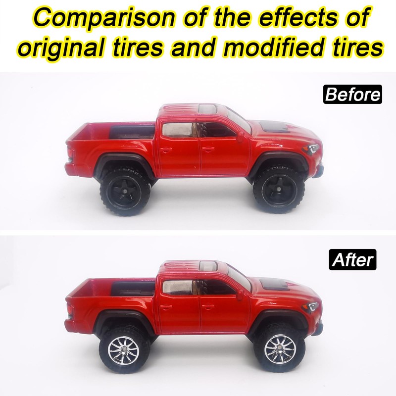 6 Set Wheels and Tires Kit Simulation 1/64 Model Trucks
