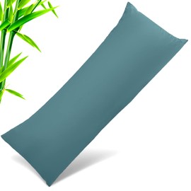 Body Cooling Pillow Cases Cover, Bamboo Rayon Pillowcases with Zipper Closure, Cool and Breathable Pillow Case for Hot Sleepers and Night Sweats, 20x54 inches, Teal