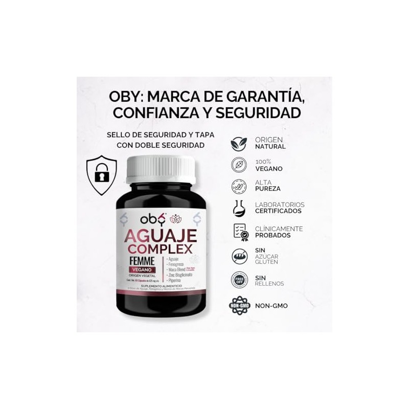 OBY Aguaje con Fenogreco, Maca Blend y Zinc 60 cápsulas