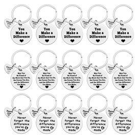 Ximalun 15 Pcs Thank You Gifts Appreciation Keyring Make a Difference Keyring Thank You Gifts for Colleague Leaving Farewell Retirement Appreciation Gifts for Employee Staff Nurse Teacher Coach