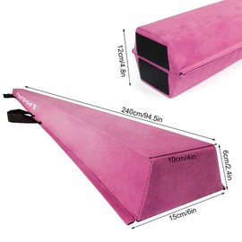 FBSPORT 8ft Balance Beam: Folding Floor Gymnastics Equipment for Kids Adults,Non Slip Rubber Base, Gymnastics Beam for Training, Practice, Physical Therapy and Professional Home Training