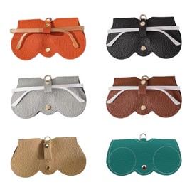 Eruceky Pack of 6 Soft Glasses Case, Glasses Bag for Women, Leather Sunglasses Bag, Soft Leather Sunglasses Bag, for Taking Your Glasses When Going Out, Black, brown, orange, grey, khaki, malachite