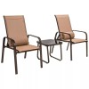 COSTWAY 3PCS Patio Outdoor Furniture Bistro Conversation Set With Adjustable