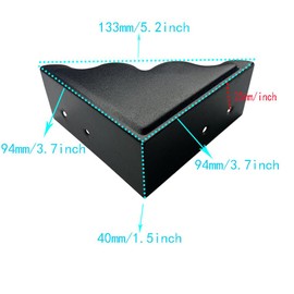 Sutfmwe Large Metal Corner Guards 3.7 x 3.7 x 1.5 Inch Set of 4, Decorative Black Corner Protector for Vintage Industrial Wooden Furniture Tables, Barn Doors, Wood Frames, Boxes, Angle Edge Protection