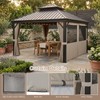 10x12 Gazebo Curtains Outdoor Waterproof, 4 Privacy Side Panels(Brown)