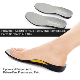 Knixmax Outdoor Plantillas Para Zapatos Para Hombre, Comfort Arch Support Orthotics Inserciones Para Zapatos Plantillas Para Aliviar La Fascitis Plantar Cojín, Plantillas De Repuesto Para Botas De Tra