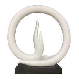 Semeid Abstract Buddha Hands Statues,Sandstone Meditating Hands Gesture Sculpture for Yoga,Zen,Home Decor (White)