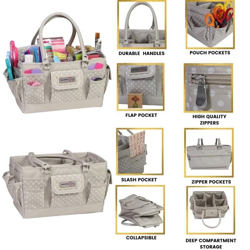 Everything Mary Borsa Organizer per Artigianato, a Pois, per Cucito
