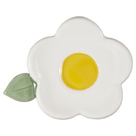 Tatara 030551 Chopsticks Rest, Camellia, Tsubaki Tsubaki, White, Mino Ware, Ceramic, Handmade, Hand Binet, Tatara Making