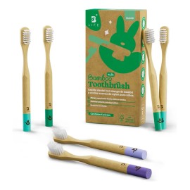 Kit 6 Cepillos Dentales De Bambú Suaves Para Niños. B Life