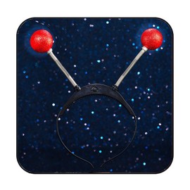 JAKAWIN Light Up Alien Antenna Headband Led Rave Costume Hair Accessories for Women (3 Red)