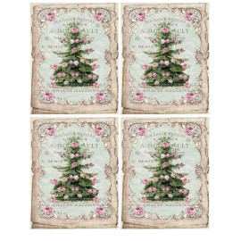 Wholesale Lot of 24 Christmas Decoupage Rice Paper Prints, Each Size 4x5"  #DF24
