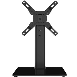 Universal Swivel TV Stand/Base Table Top TV Stand for 13 to 39 inch TVs with 100 Degree Swivel, 4 Level Height Adjustable, Heavy Duty Tempered Glass Base, Holds up to 88lbs, HT07B-002