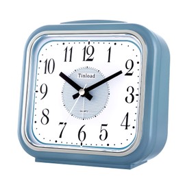 5.5" Large Analog Alarm Clock Silent Non Ticking, Gentle Wake, Beep Sounds, Increasing Volume, Battery Operated Snooze and Manual Light, Easy Set