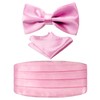 Alizeal Mens Solid Pre-tied Party Adjustable Bow Tie, Cummerbund and