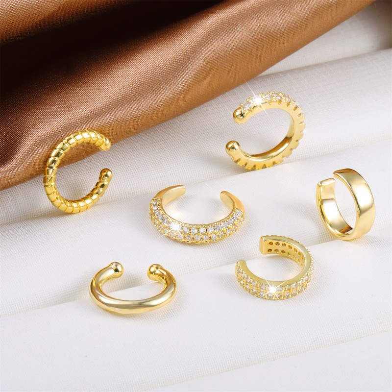 ALEXCRAFT Cubic Zirconia Ear Cuffs Earrings for Women Non Pierced