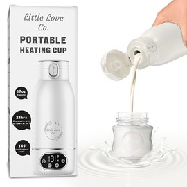 Calentador Portátil de Biberones para Viajes - Capacidad Grande de 17 oz - Calentador de Leche y Agua, Ideal para Leche Materna y Biberones - Control Preciso de Temperatura - Pantalla Táctil