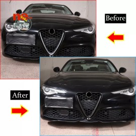 car-king888 Carbon Fiber V Shape Grille Cover Accessories Trim For Alfa Romeo Giulia 2017-24