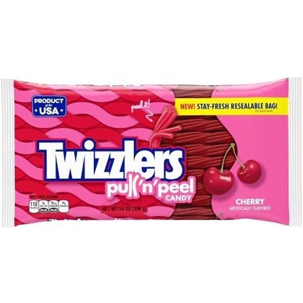 Twizzlers Pull 'n' Peel Candy - Cherry 14 oz. (Pack of 2)