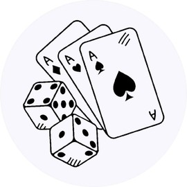 24 x 40mm Round 'Cards & Dice' Stickers (SK00013237)