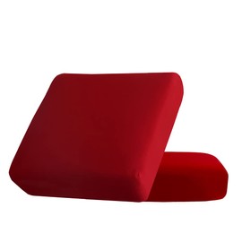 AURLOE Waterproof Sofa Slipcovers 2Pieces Stretch Couch Cover Furniture Protector with Elastic Suitable for Loveseat,2 Seater Cushion Couch (2, Red)