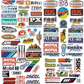 3 Sheets Motorcycle Tuning Sticker Car Moped Sticker Motorsport for Motorcycles, Scooters, Quad ATVs, Helmets, Bicycles and More (A)