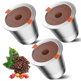 RETHONE K Cup Reusable Coffee Pods, Stainless Steel Reusable K Cups Compatible with Keurig 1.0 & 2.0 Coffee Machines Brewers Refillable K Cups (3 Pack)