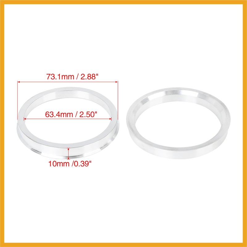 Partuto 4pcs 73.1 to 63.4 mm Aluminium Alloy Car Hub