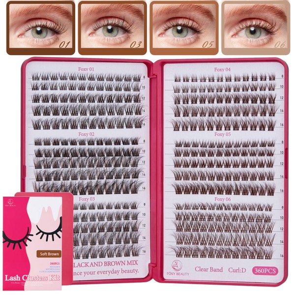 Brown Lash Clusters - Dark Brown Lashes Clusters Clear Band