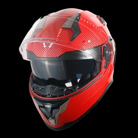 1Storm Motorcycle Modular Full Face Helmet DOT Adults Street Bike Flip up Dual Visor Sun Inner Shield Anti Fog Pinlock Ready Shield: Carbon Fiber Red