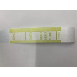 NF String Currency Straps-Self Sealing Money Bands, $10,000 Mustard, 100 pack, by NF Strin
