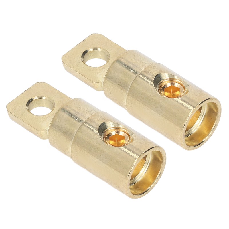 Pair Power Battery O Ring Terminals Brass Gold Plated High