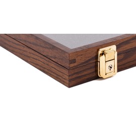 Two Timbers Small Display Case with Walnut Finish Handmade Wood Box with Glass Top, Arrowheads, Knives, Rocks, Pins, Collectibles, Collections, Medals, Military Coins 4h, Memory Box Keepsakes