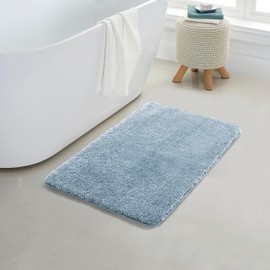 Yafa Home Fashion 17" X 24" Bath Rug Mat, Thick & Soft Microfiber Plush Shaggy Bathrug, Machine Washable Bathmat, Non-Slip Rubber Backing Bath Mat for Bathroom Floor, Tub and Shower