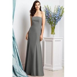 Dessy 2935..Full Length, Strapless, Mermaid style Dress...Gray..