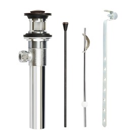 Purelux Bathroom Faucet Vanity Sink Metal Pop-Up Drain Stopper Assembly with Lift Rod and Overflow, Oil Rubbed Bronze Finish