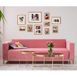 Kate and Laurel Adlynn Photo Frame Set, Set of 10, Varying Sizes, Gold, Traditional Glam Frame Collection for Wall