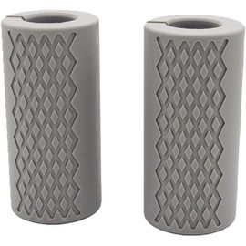 Pull Up Bar Thick Bar Adapter, Weight Grip Bar Fit for Standard Barbell - Dumbbell Handle Grips, Silicone Rubber Barbell Grips for Weight Lifting Cable Attachments & Fitness Training - Color: Gray