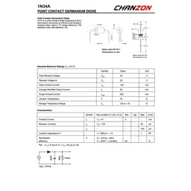 (Pack of 20 Pieces) Chanzon 1N34A 1N34 Germanium Diode 50mA 65V DO-35 (DO-204AH) IN34A IN34 Axial for TV FM AM Radio Detection