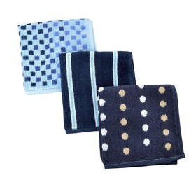 Milano Alfer thk3-1 Handkerchief Towel, Set of 3, Men's Hand Towel, Towel Handkerchief, Bulk Purchase, Business, Father's Day, Cotton, Pile, Navy,