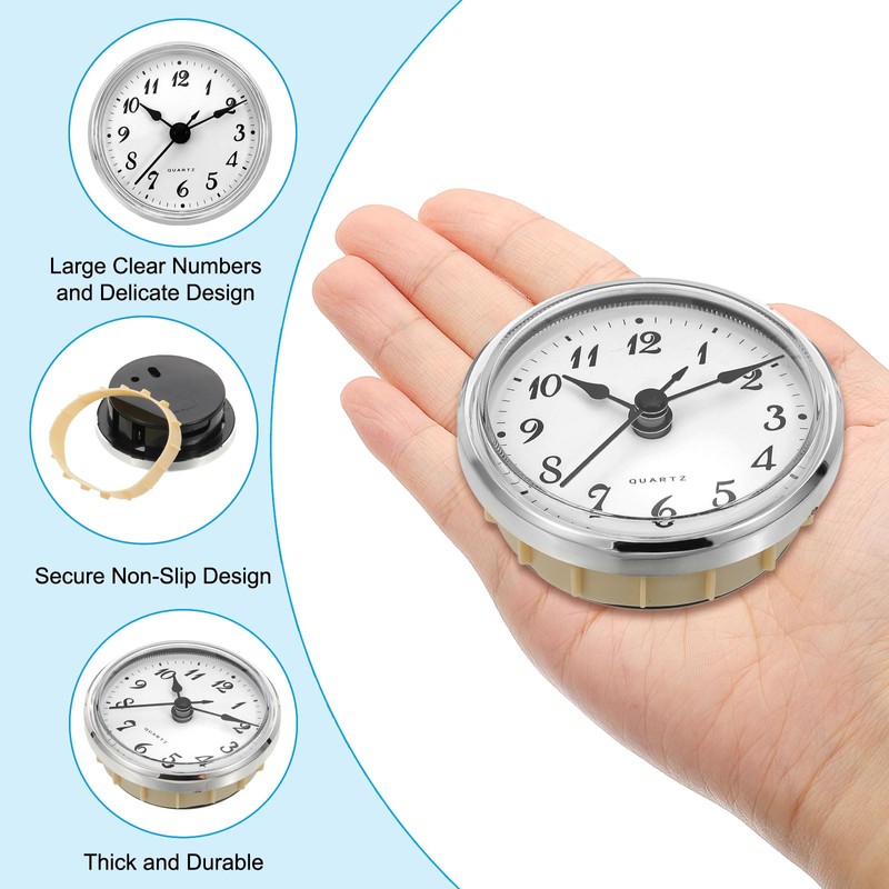 PATIKIL 2.8" 70mm Quartz Clock Insert, Round Quartz Movement Miniature