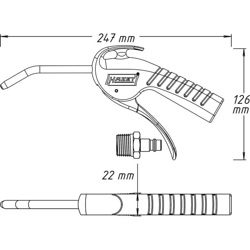 Hazet Spiral Hose 9040-7 (Length 7.62 m, Inner Diameter 6.35