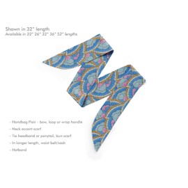 Liberty London Purse, Head, or Neck Scarf - "Icarus" Wings Skinny Scarf - Headband, Handbag, Purse Handle - Silky Tana Lawn Cotton - Choose Length